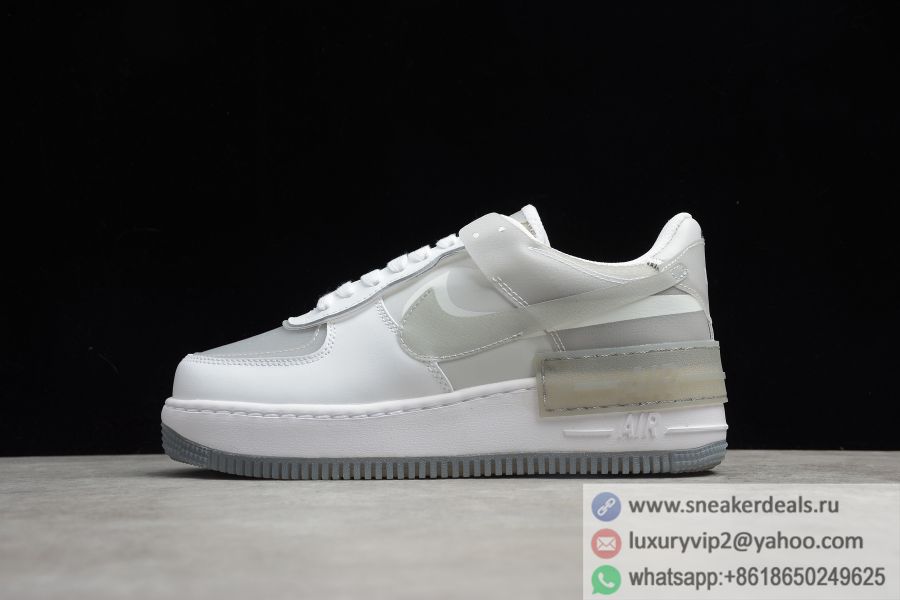 Nike Air Force 1 Shadow SE White Particle Grey Fog CK6561-100 Women Shoes